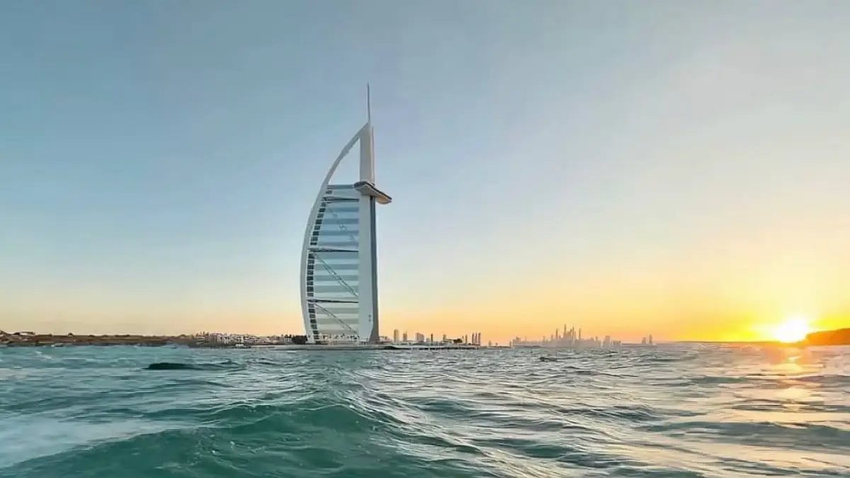 sunrise in Burj Al Arab hotel 