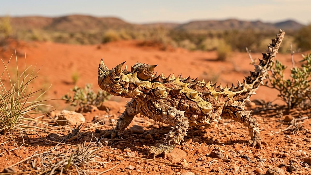 Thorny Devil in attacking mode