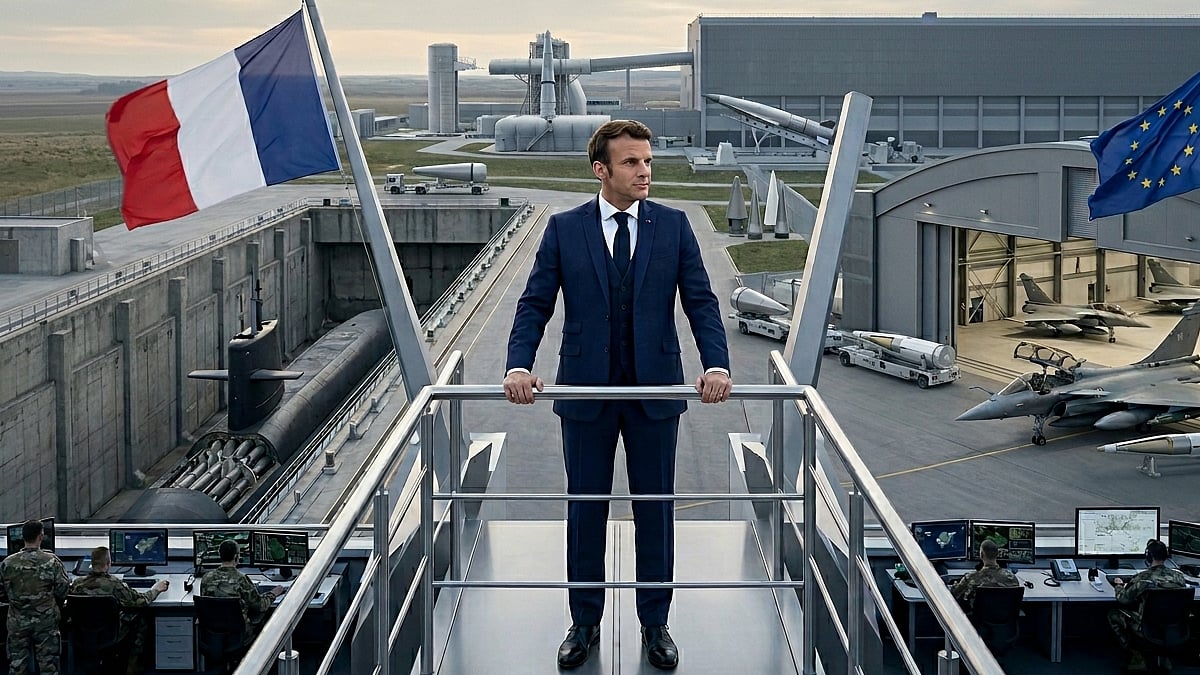 A man in suit stands above control center