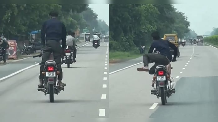 Viral Stunt Video,বাইকে ছোট্ট শিশু নিয়ে ভয়ানক স্টান্ট, ভিডিয়ো দেখে ...