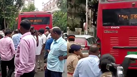 BEST Electric Bus Hits Car Near Sahyadri Guest House in Mumbai; One Woman Dead