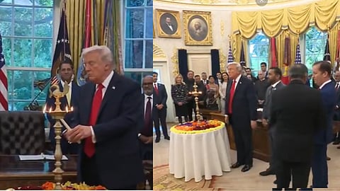 Donald Trump Lights Lamps at the White House on the Occasion of Diwali