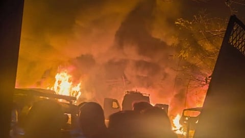 Srinagar Blast: Major Explosion Near Naugam Police Station in Srinagar, Video Emerges