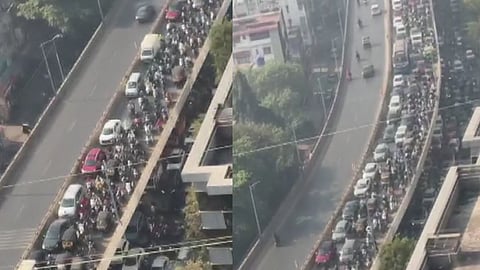 Pune: Traffic Jam on Sinhagad Road