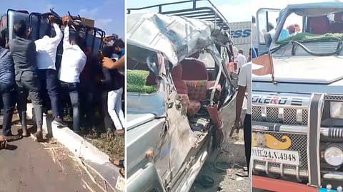 Dharashiv Accident : Severe accident on Solapur-Hyderabad highway, five people died on the spot