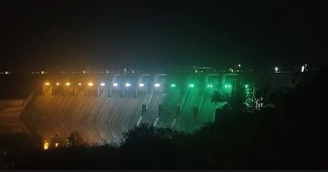 Ujani Dam Illuminated with Tricolor Lighting on Republic Day