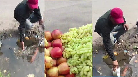 Virar: Fruit Vendor Sprays Sewer Water on Fruits, Shocking Video from Virar 