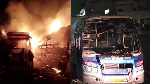 Pimpri-Chinchwad: Fire in Three Luxury Buses; Buses Completely Burnt in Fire 