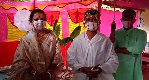 Couple tied the knot under COVID-19 guidelines in Bajali, Pathsala