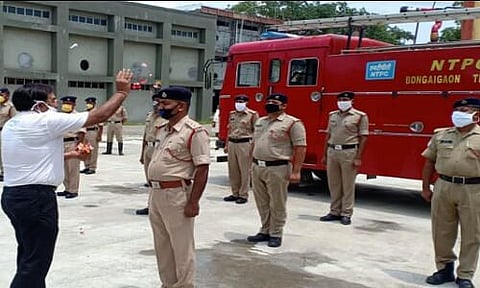 Recognizing the frontline corona warriors CISF personnel felicitated