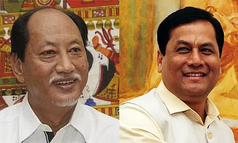 (L) Nagaland CM Rio, (R) Assam CM Sonowal
