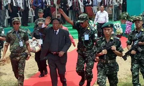 File Image: NSCN (IM) leader Th Muivah flanked by cadres