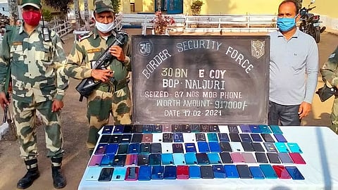 Meghalaya BSF seized 87 smart phones worth lakhs