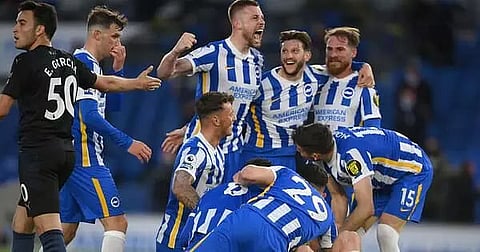 Brighton stun City; Manchester City Chelsea beat Leicester