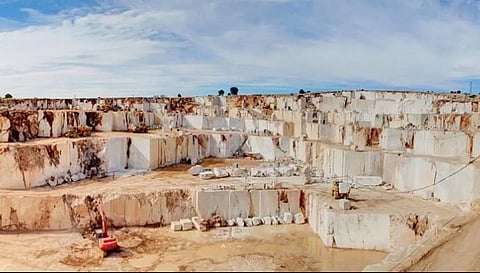 Ubated quarrying of stones from Kalain river system