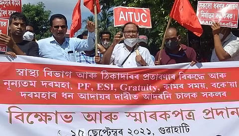 'Adarani' members demand redressal to five-point charter of demands, staged protest in Guwahati