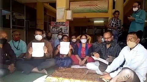 Employees of Nalbari DTO office staged dharna