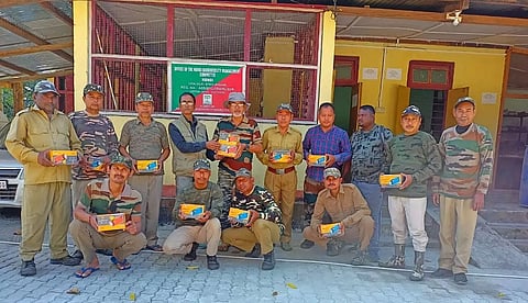 Wildlife conservationist distributes gear among forest staff in Udalguri district