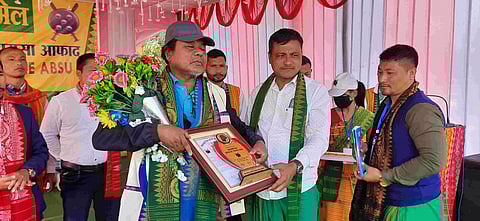 Renowned Bodo poet Gahai Modai was felicitated by Udalguri district committee