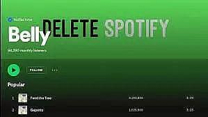 Delete Spotify' message appears mysteriously on Spotify itself