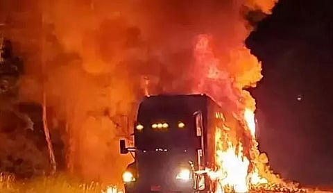 Two pick-up vans burnt down in Jorhat