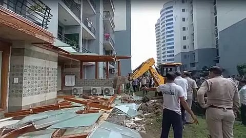 Bulldozer Over Self-Proclaimed Leader Shrikant Tyagi's House In Noida, Accused Of Molesting Woman