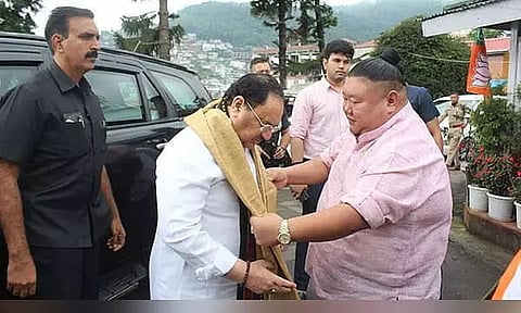Nagaland Minister Along Welcomes JP Nadda