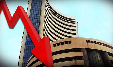 High inflation, weak global cues drag Sensex 390 points down