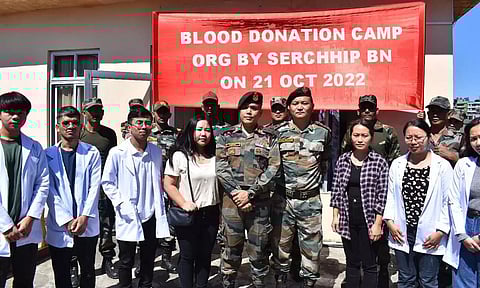 Assam Rifles (AR) conducts blood donation drive in Aizwal