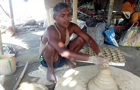 Potters hopeful of doing good business during Diwali in Dibrugarh