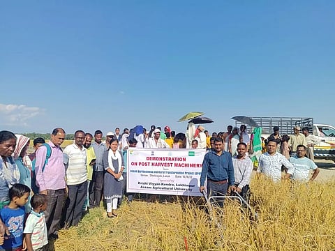 Demonstration on post-harvest machinery organized in Lakhimpur