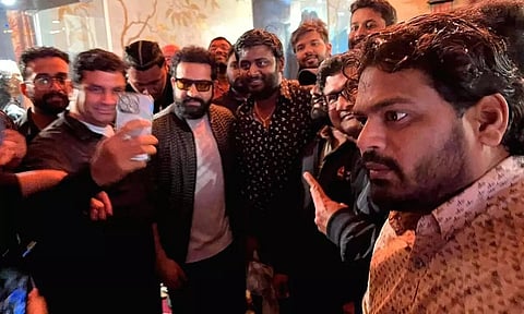 Fans mob Rajamouli, NTR Jr at 'RRR' screening in LA's Chinese Theatre