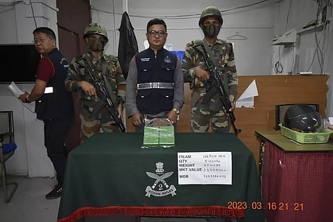 Assam Rifles seized 5 soap cases of heroin in Aizawl