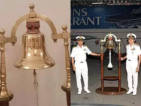 INS Vikrant receives original 1961 bell as gift from retired vice chief of Indian Navy