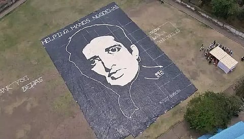 Bollywood actor Sonu Sood’s portrait made with 2500 Kg rice