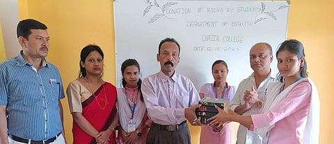Book donation event by Department of English of Chatia College held