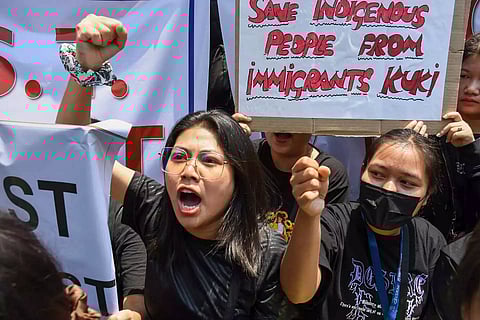 Manipuris in Guwahati protest against violence in Manipur