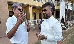 Two legends in one frame: Rajnikanth meets Kapil Dev