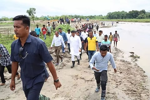 Assam: Water Resources Minister Pijush Hazarika visits Gohpur