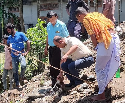 Construction work of Golden Jubilee Building of Lakhimpur Commerce College  inaugurated