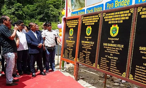 Home Minister Bamang Felix inaugurates double-lane RCC steel girder composite bridge