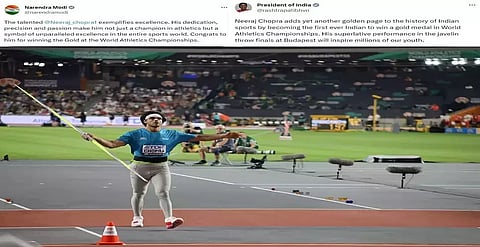 President Droupadi Murmu, PM Modi congratulate Neeraj Chopra