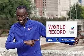Marathon world record holder Kiptum sidesteps talk of two-hour mark