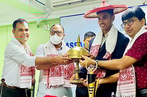 Asiad athletes felicitated in a glittering function held at the DTRP Indoor Stadium