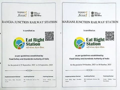 Assam: Rangiya & Mariani Railway Stations Earn 'Eat Right Station' Certification