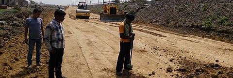 Construction work by Meghalaya Government inside Assam