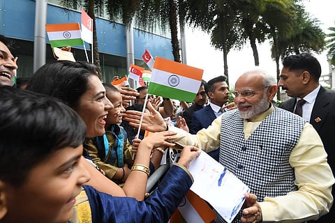 Modi arrives in Singapore