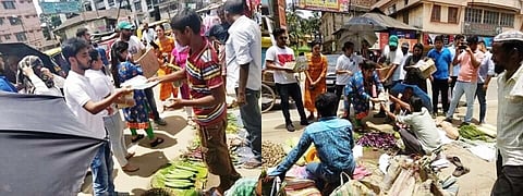 Nagaland street vendor leaves fresh veggies and a jar for people to drop money