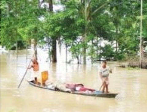 Flood scene in Assam critical, 3 dead in Golaghat as Dhansiri River Overflows