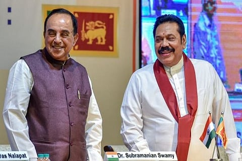 Manmohan Singh and Rahul Gandhi meet Mahinda Rajapaksa